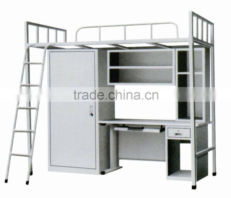 Professional manufacturer cheap metal frame student bed with desk