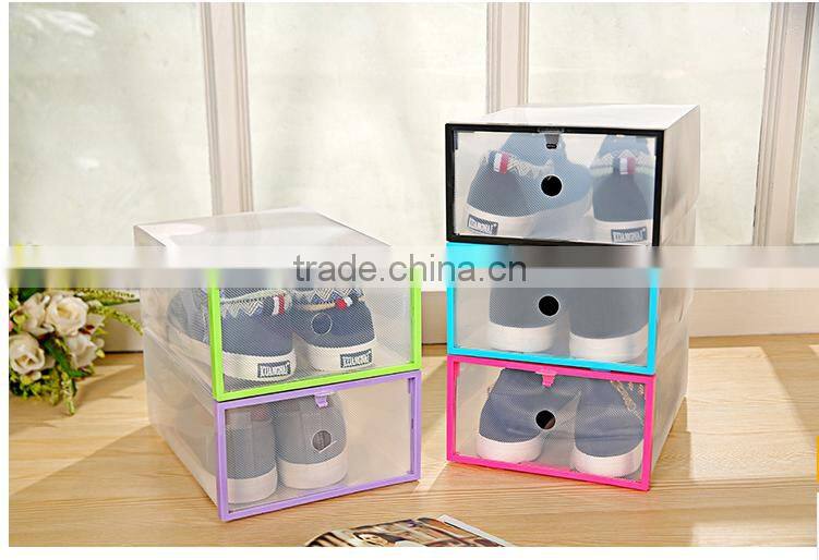 2016 best selling clear plastic shoes storage box household articles bins for sale