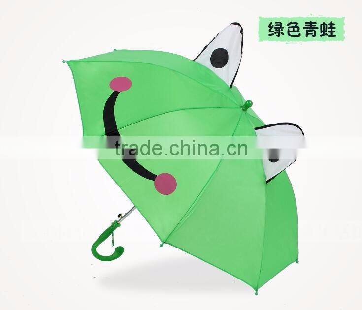 Wholesale long handle polyester waterproof cartoon gift Kids animal umbrella bee frog bear