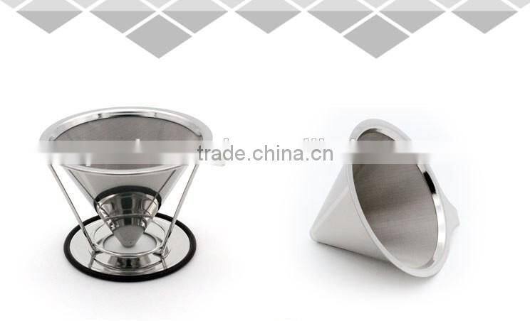 Coffee pour over cone dripper/Stainless Steel Coffee Filter and Maker