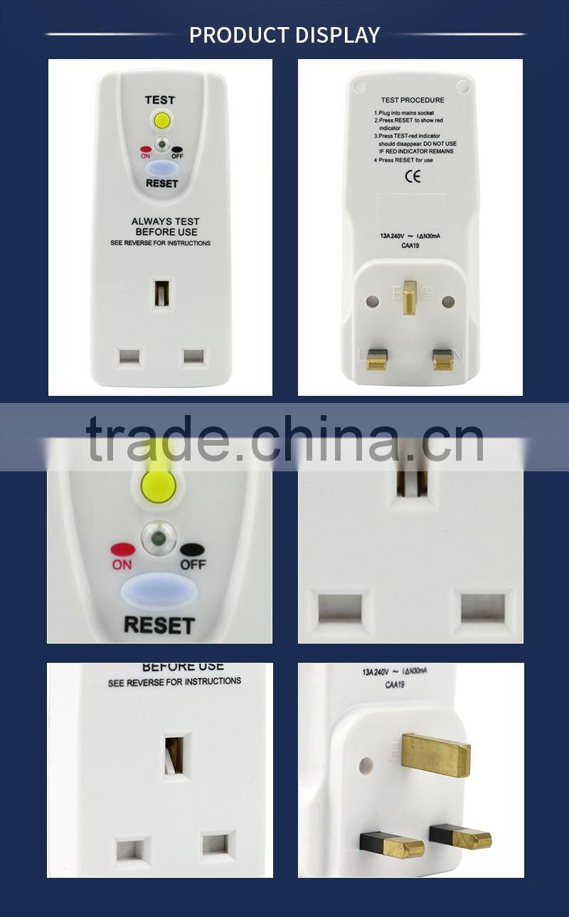 NanDao hot sale british 13a gfci circuit breaker safety plug sockets