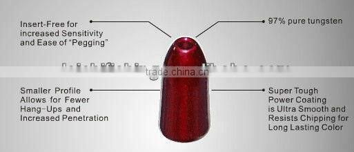 pure tungsten worm fishing weight