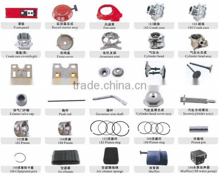 generator spare parts 182f 188f gx340 gx390 6500f H7000 gasoline engine