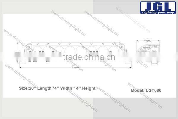 12v led light bar 80w cree led work light bar Series with Translucent Clear Lens Cover single row light bar