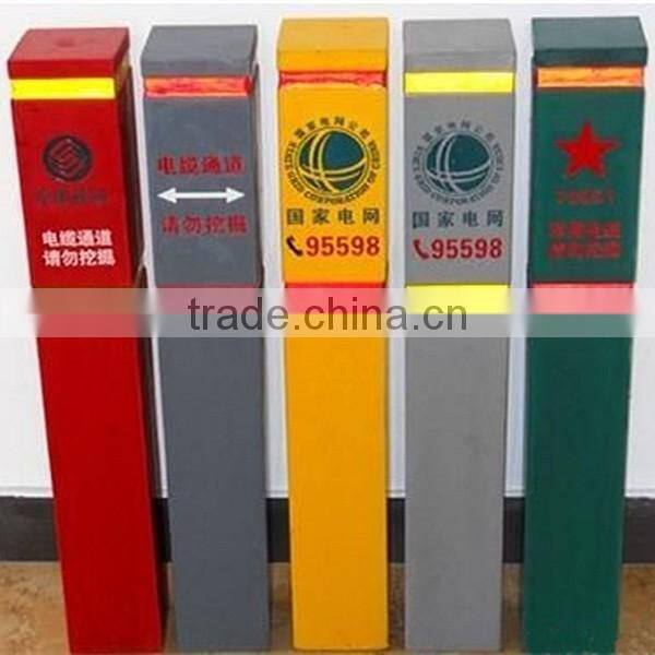 Made in china fiberglass marking piles, highway mileage pile,Warning Sign Pile