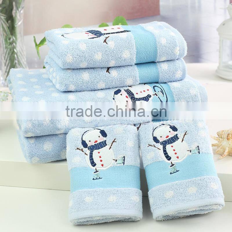 high quality cotton towel bath set with wreath pattern