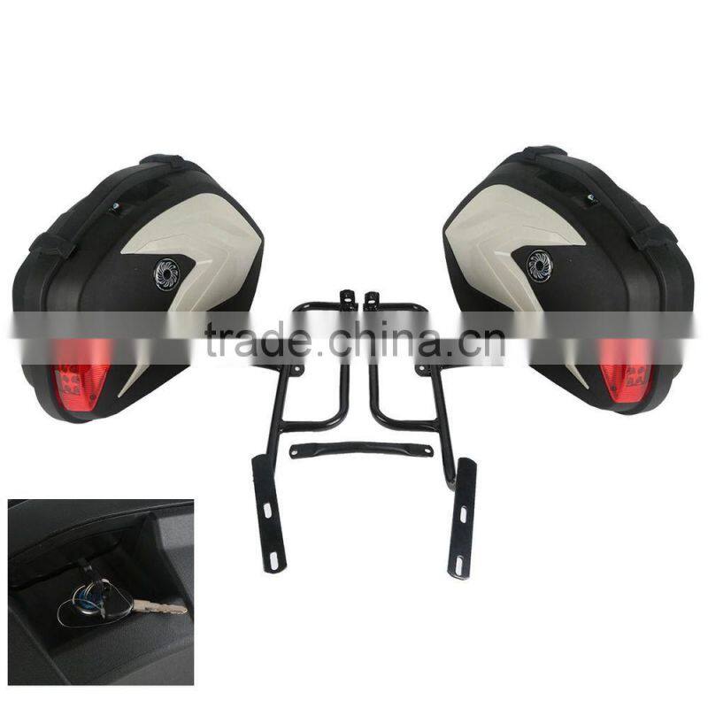 Saddle Bags Trunk Luggage w/ Lights Mount Bracket For KTM 125 200 DUKE 2012-2015