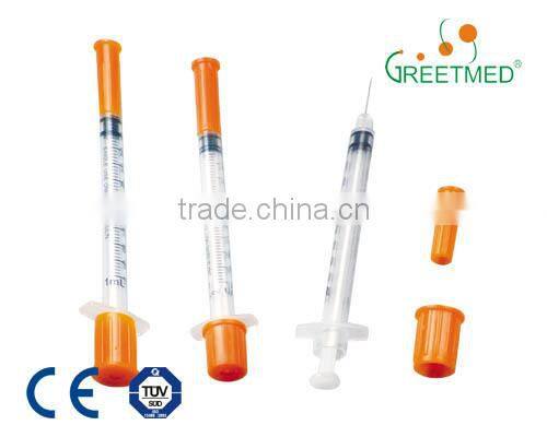 china disposable orange cap insulin syringe