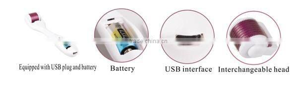 Hot sale 6 in 1 derma roller 540 Needles Micro Needle Roller Multifunction PDT Interchangeable Roller Derma Vib