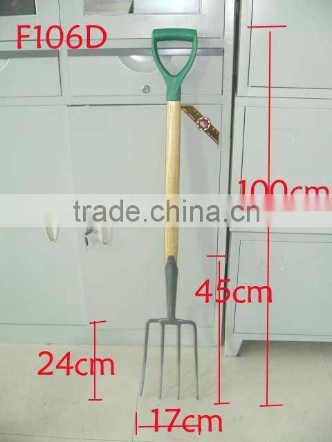 Farm tools fork with wooden handle F106D