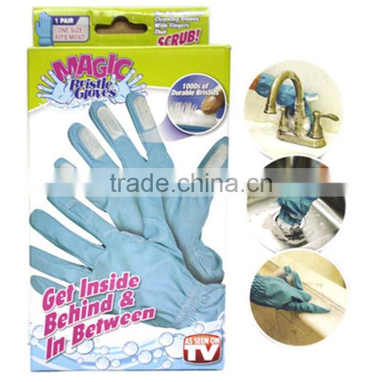 Revolutionary Cleaning Gloves with Fingers Scrub Magic Bristle Cleaning Gloves