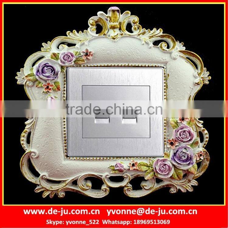 White Horse Couple Floral Socket Frames Sticker