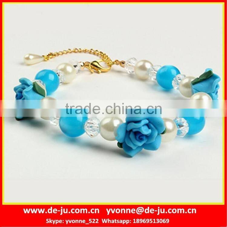 Orange Plastic Balls Beaded Dog Collar