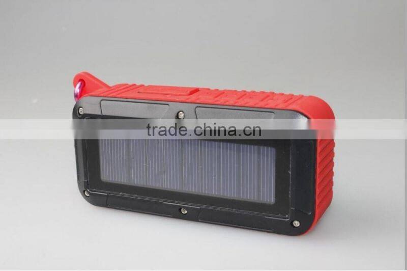 Factory Direct Outdoor Hook Style Waterproof Solar Recharheable Wireless Bluetooth Speaker