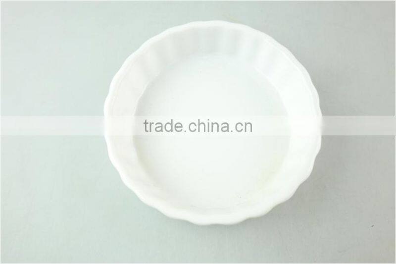 Stocklot Round wave shape white ceramic bakeware