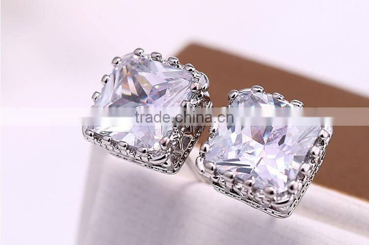 Wholesale Stock Small Order Latest Fashion Simple Square Necklace&Earring Sets