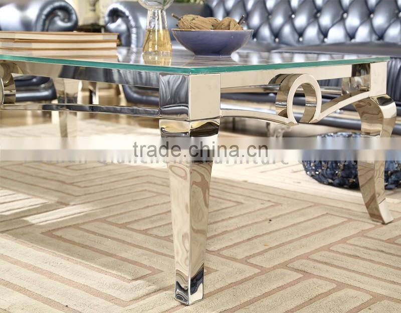 High quality stainless steel marble top coffee table 817-1#