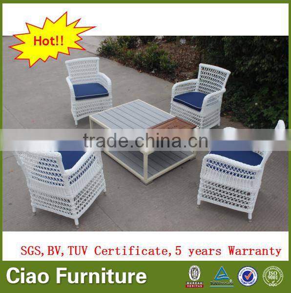 Modern garden coffee shop furniture rattan table and chair set