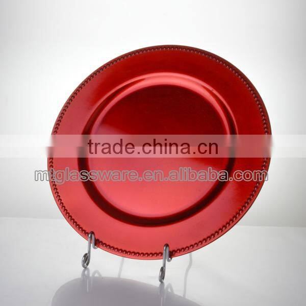 FDA Cheap Plastic Party Charger Plate, Red Wedding Charger Plate