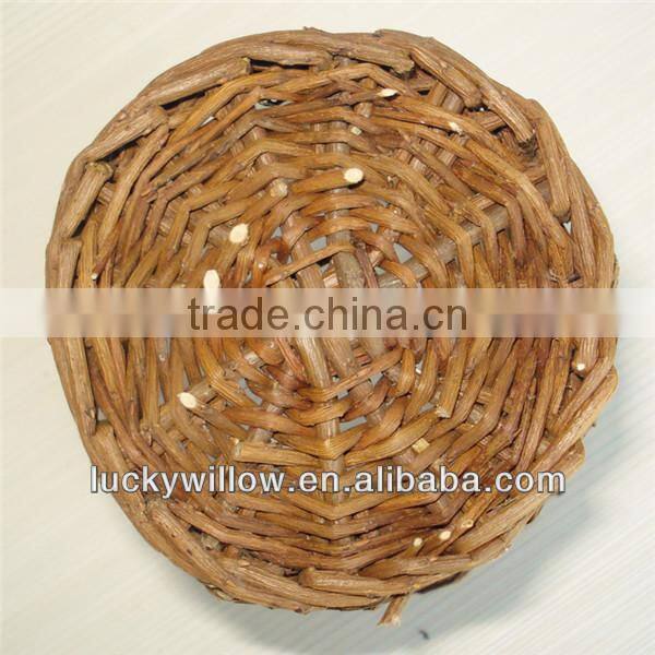 Decorative small glass wicker basket candle holder
