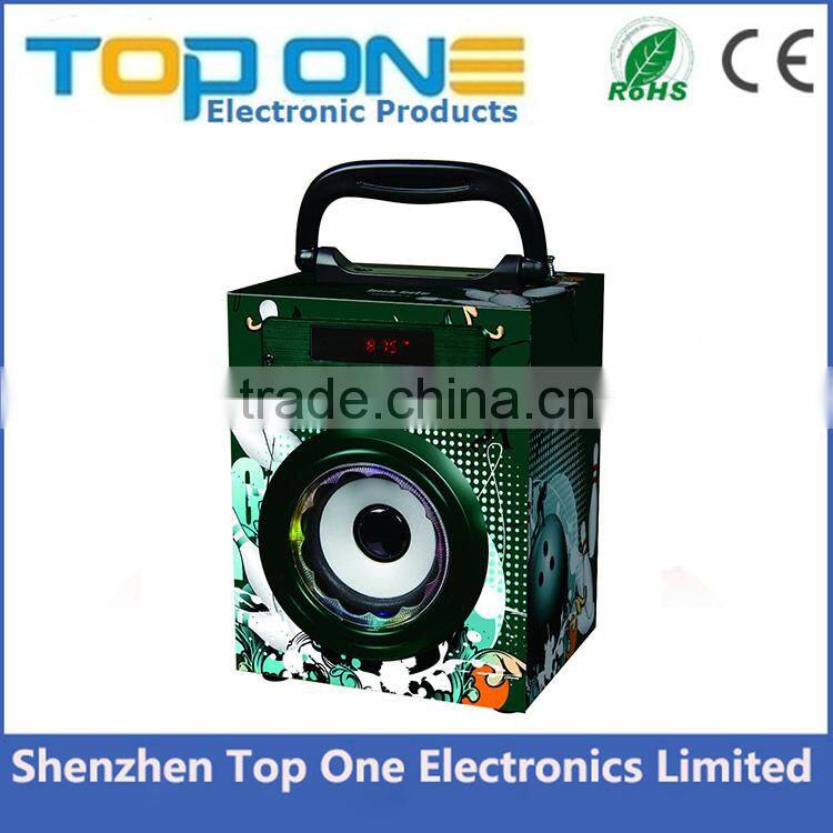 Subwoofer Stereo Audio Portable Wooden Speaker with remote control