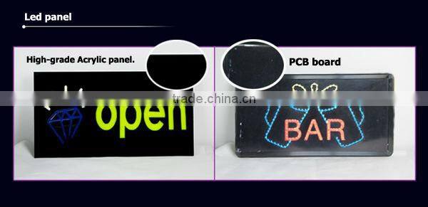 Outdoor restaurant open LED sign display board /full color LED open display sign can be customized