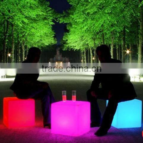 led cube, plastic led cube chair, patio furniture factory direct wholesale for home decor