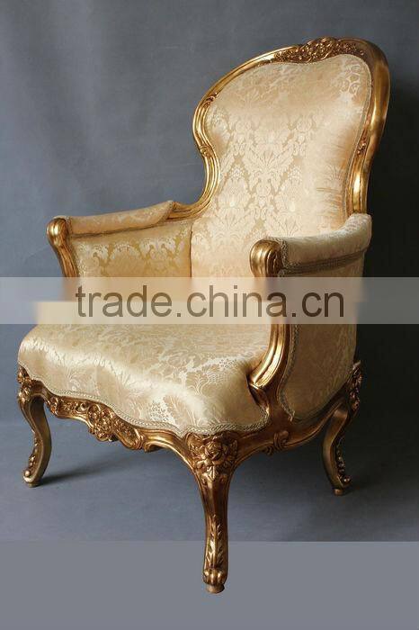 Gold leaf fabric sofa,french furniture chair
