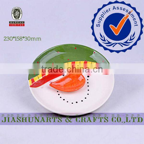 Snowman Head Model Ceramic Food Divider Plate