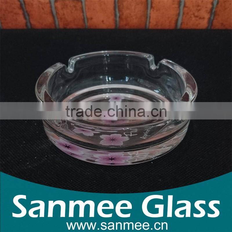 Wholesale Custom Portable Glass Ashtray with Decal