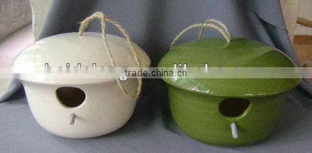 ceramic bird house
