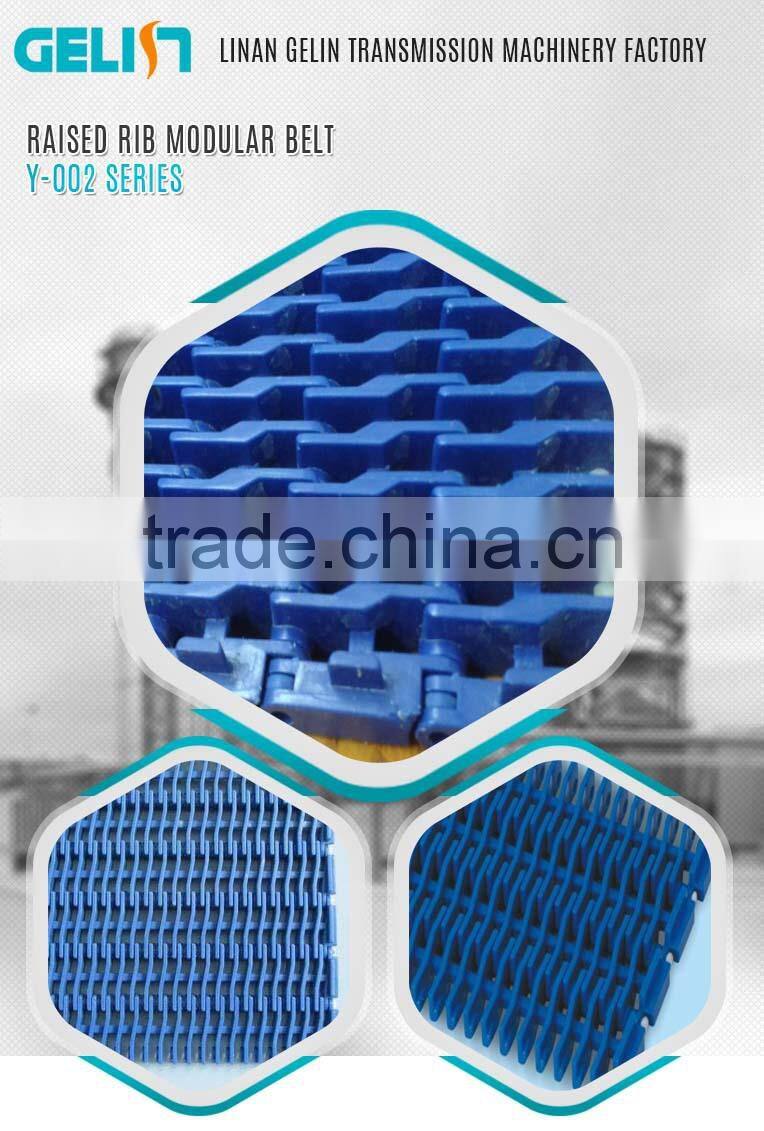 900Y-002 series modular plastic conveyor belt/plastic mesh conveyor belt/raised rib modular belt