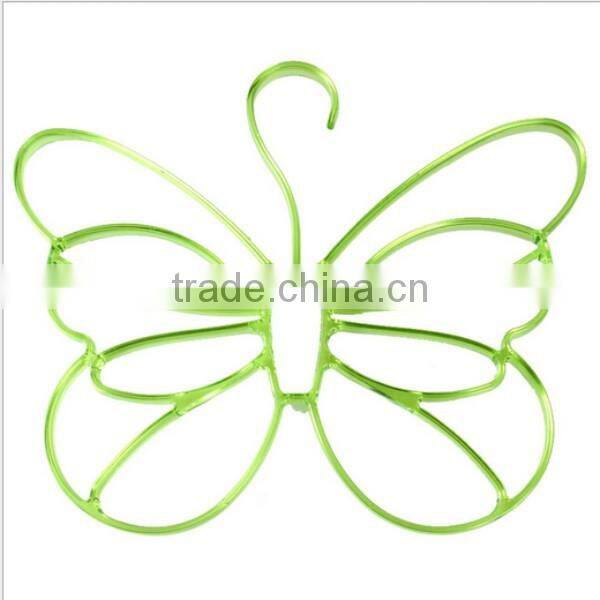 OEM plastic butterfly shape hanger/wholesale plastic hanger for scarf/custom plastic butterfly shape hanger for scarf