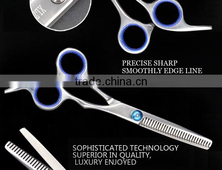 QJ-JC111stainless steel scissros with color finger insert hair scissors