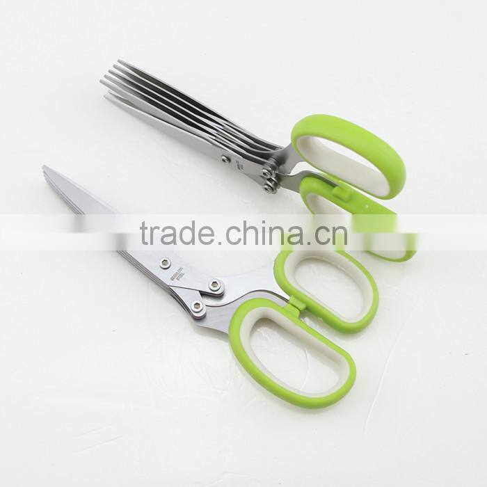 Five Stainless Steel Blades Multipurpose Kitchen Shear Culinary Herb Scissors