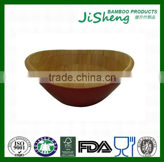 FDA Approved food safe bamboo salad bowl with painted