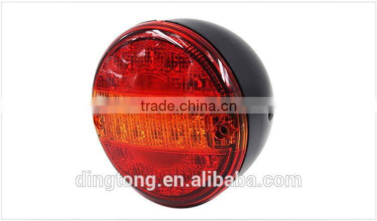 Waterproof ip68 truck trailer round rear lights 12v 24v led tail rear stop lamp