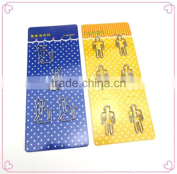Popular flat metal animal shapes great metal clips with printing card