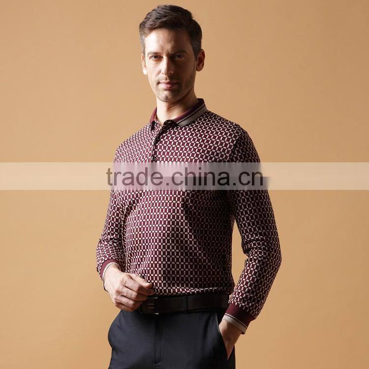 Mens long sleeve polo shirts OEM 100% cotton classic collar polo t shirt for men