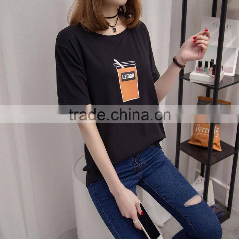 Custom Cotton Printing T shirts O-neck Women T shirt