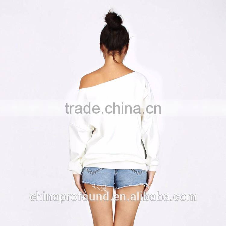 Long Sleeve Sweatshirts For Women Wholesale Women Off Shoulder Sweatshirt
