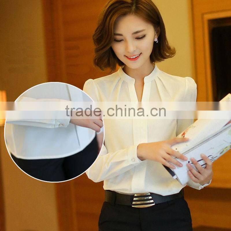 SZXX Tops Fashion Womens Lady V-Neck Long Sleeve Casual Blouse