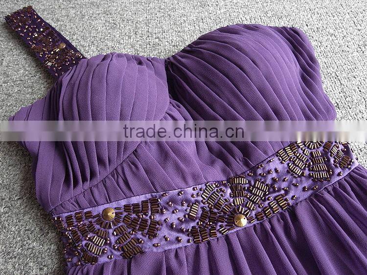 GZY 2015 beaded one-shoulder slim and fit designer dresses
