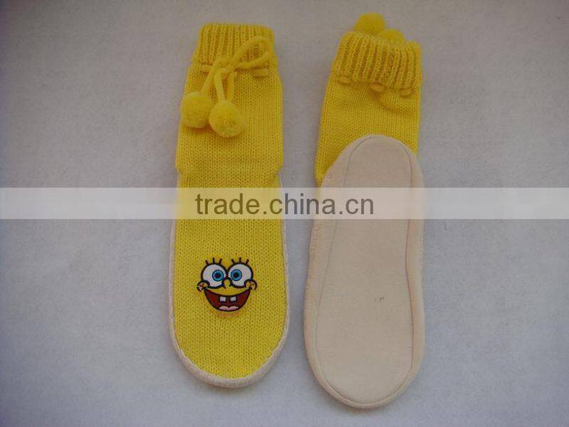 Kids cute pompom warm floor shoes sock for winter