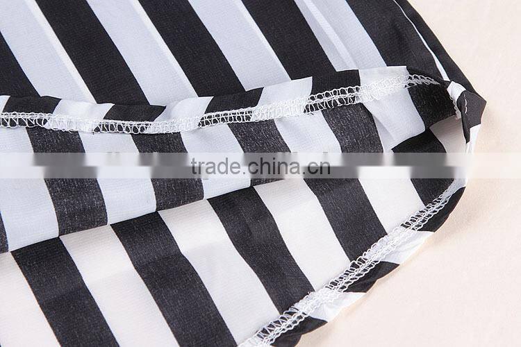 Newest Best summer designs elegant blouses for lady fashion shirt blouses for women stripe fashion blouses 2015