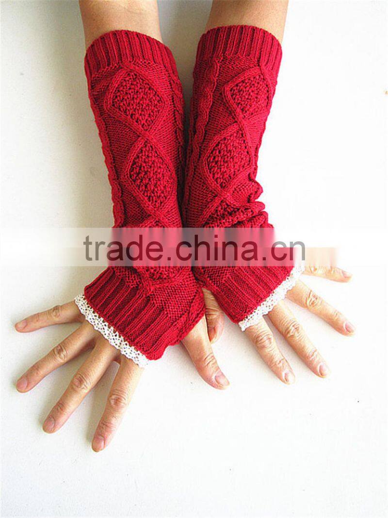 Wholesale knitting pattern women fingerless gloves