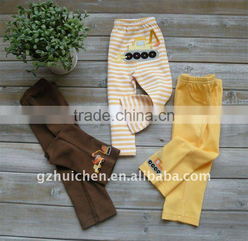 mom and bab 2012 spring baby wear 100% cotton embroider long pants