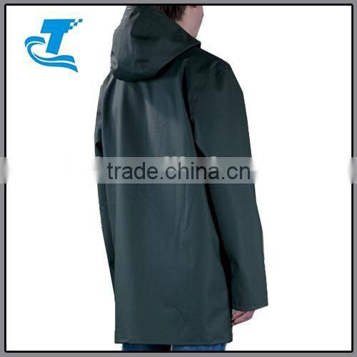 Adult Long Waterproof Polyester Raincoat with hood