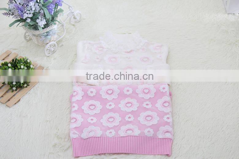 pink latest design high neck youth knitting children clothes 2016