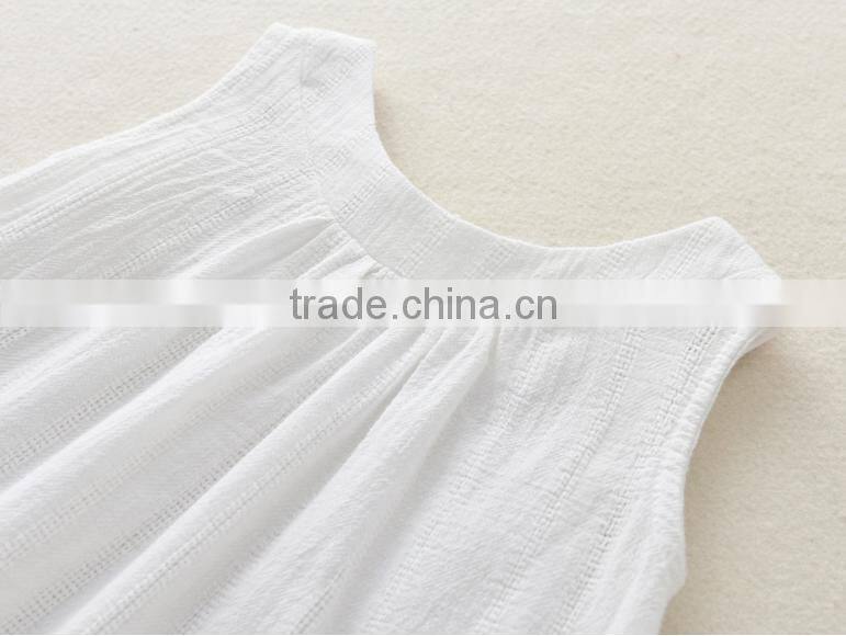 Muslim Fabric Elegant White Dress Hot Selling Products Summer Girl Dresses